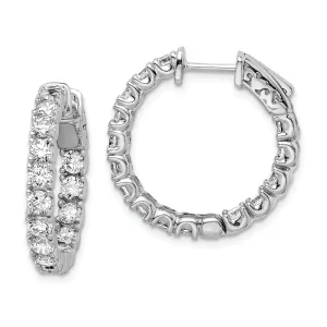 Sterling Silver CZ Hoop Earrings
