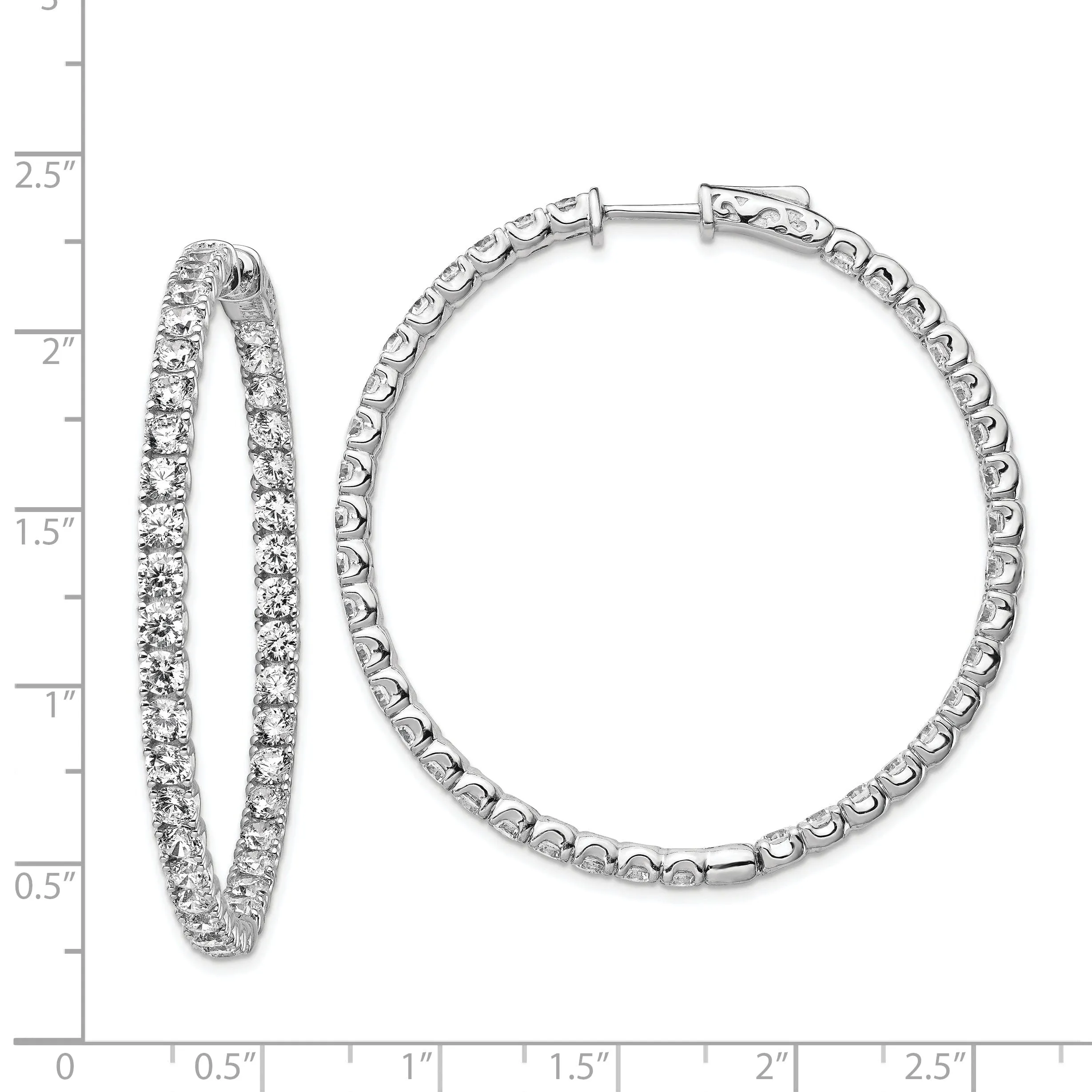 Sterling Silver CZ Hoop Earrings