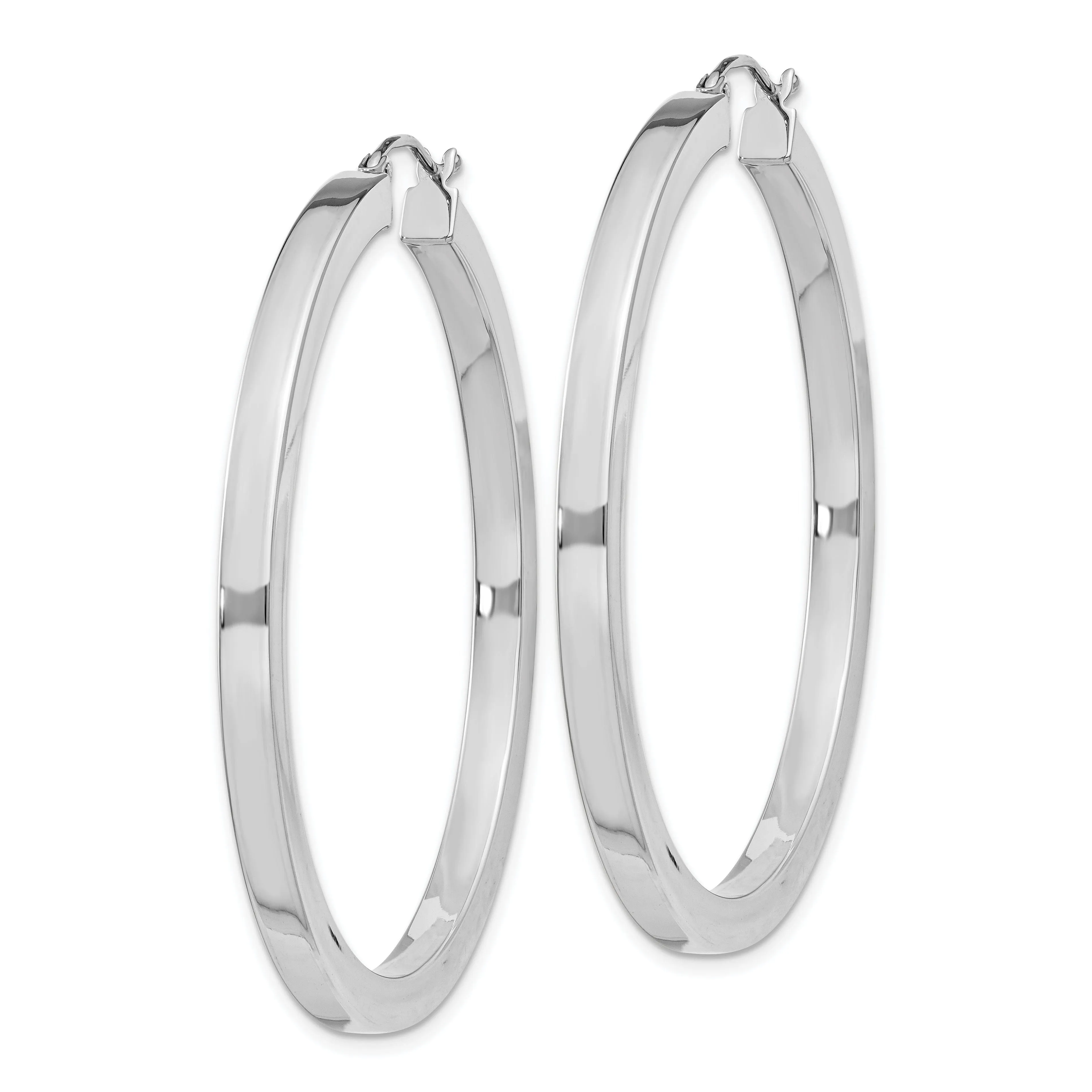 Sterling Silver D.C Square Tube Hoop Earrings