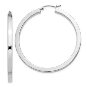 Sterling Silver D.C Square Tube Hoop Earrings
