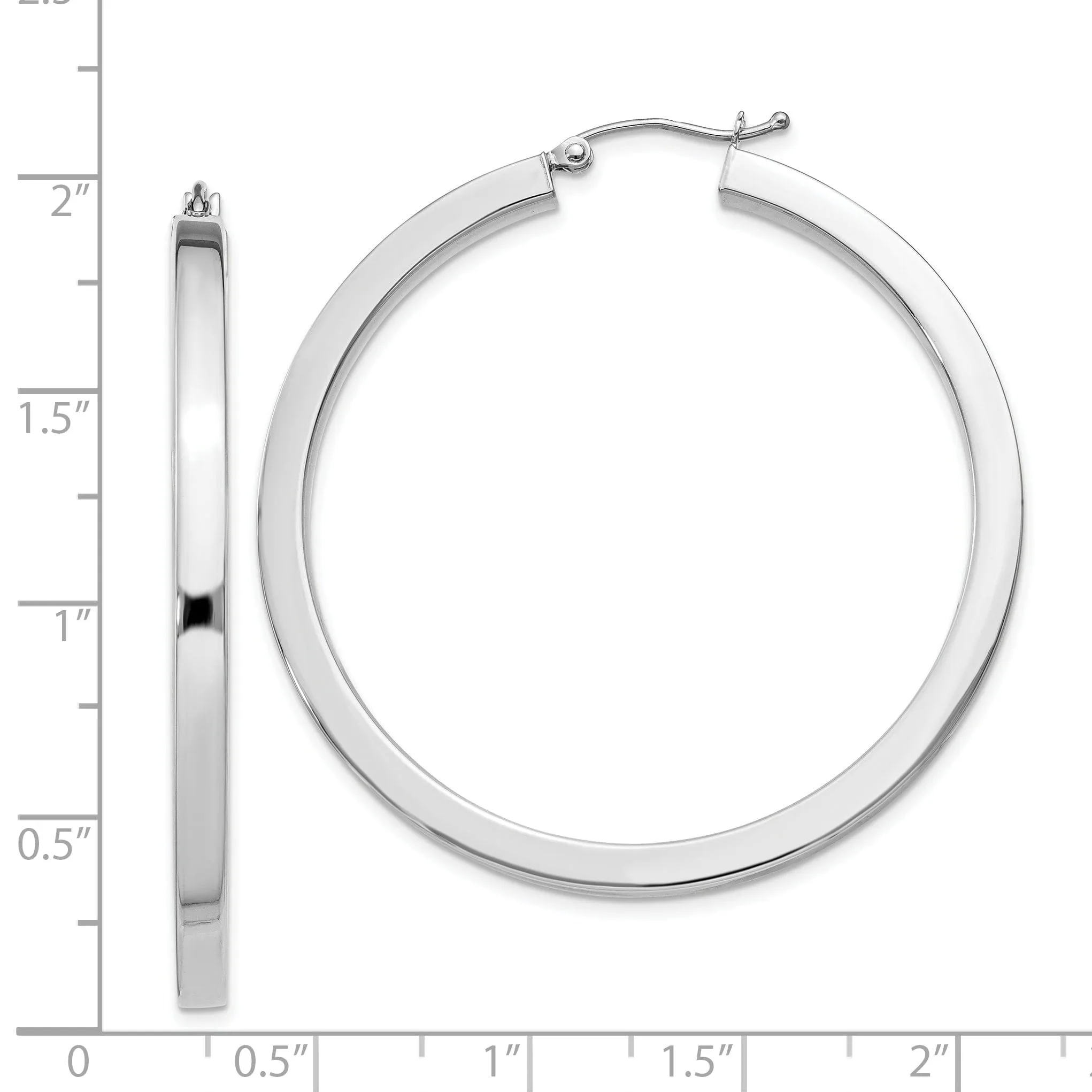 Sterling Silver D.C Square Tube Hoop Earrings