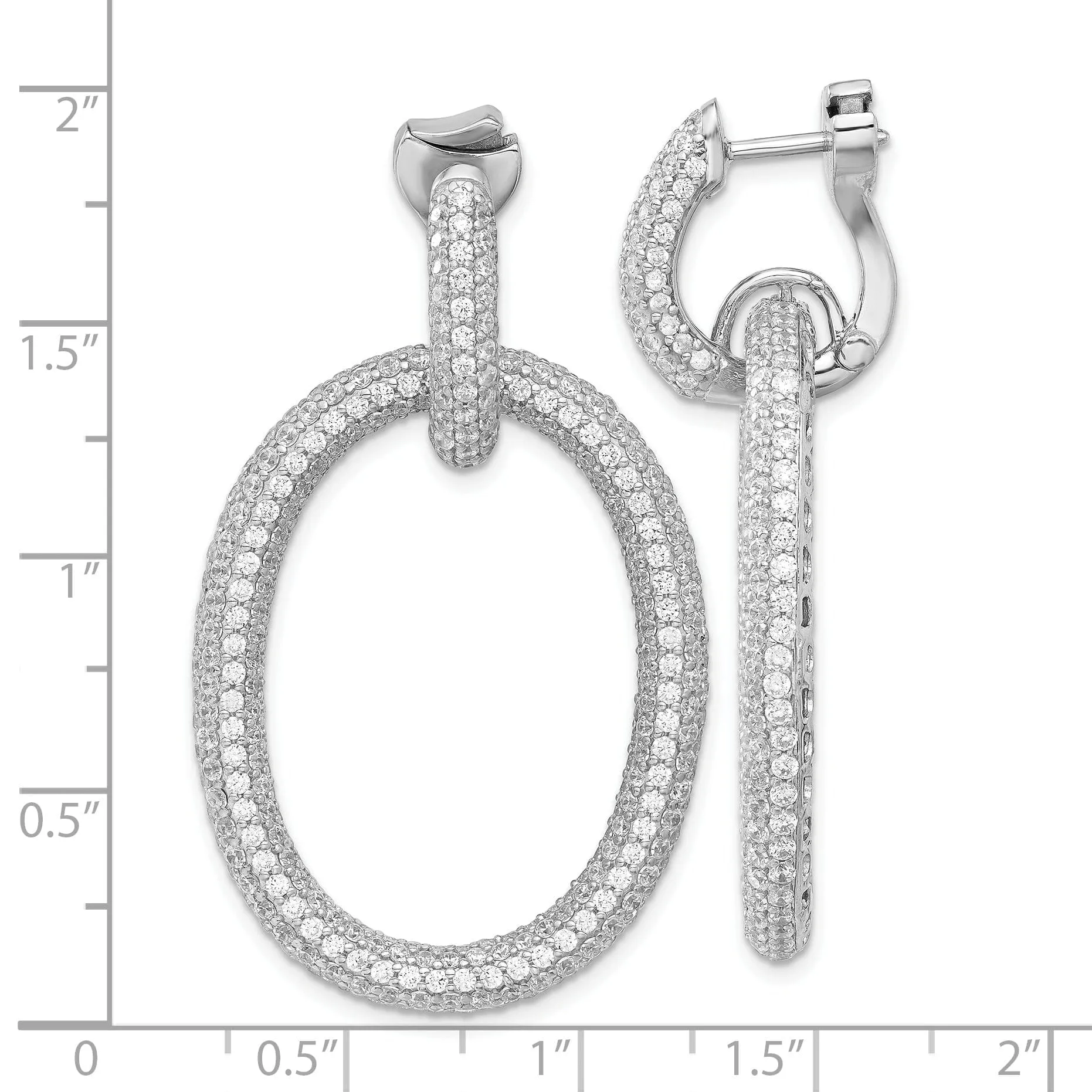 Sterling Silver Oval Hoop Earrings