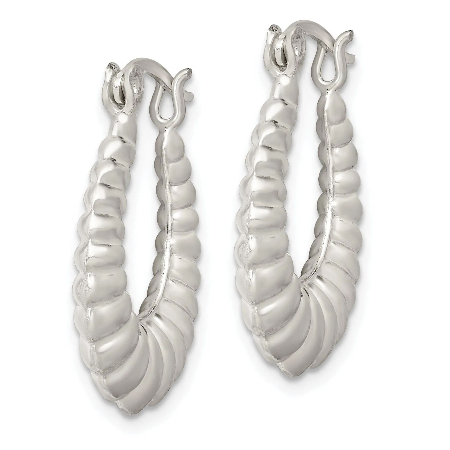 Sterling Silver Shrimp Hoop Earrings