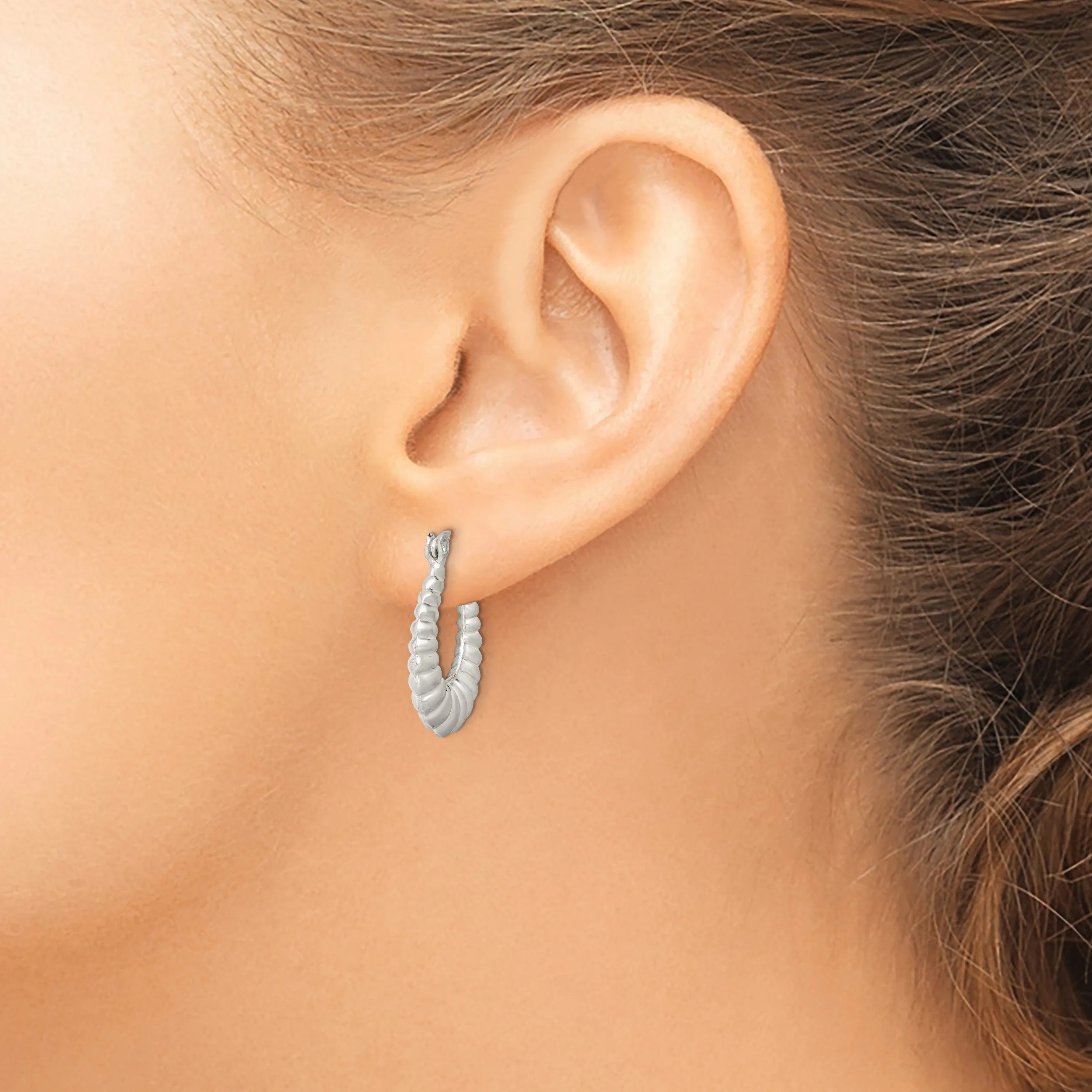 Sterling Silver Shrimp Hoop Earrings