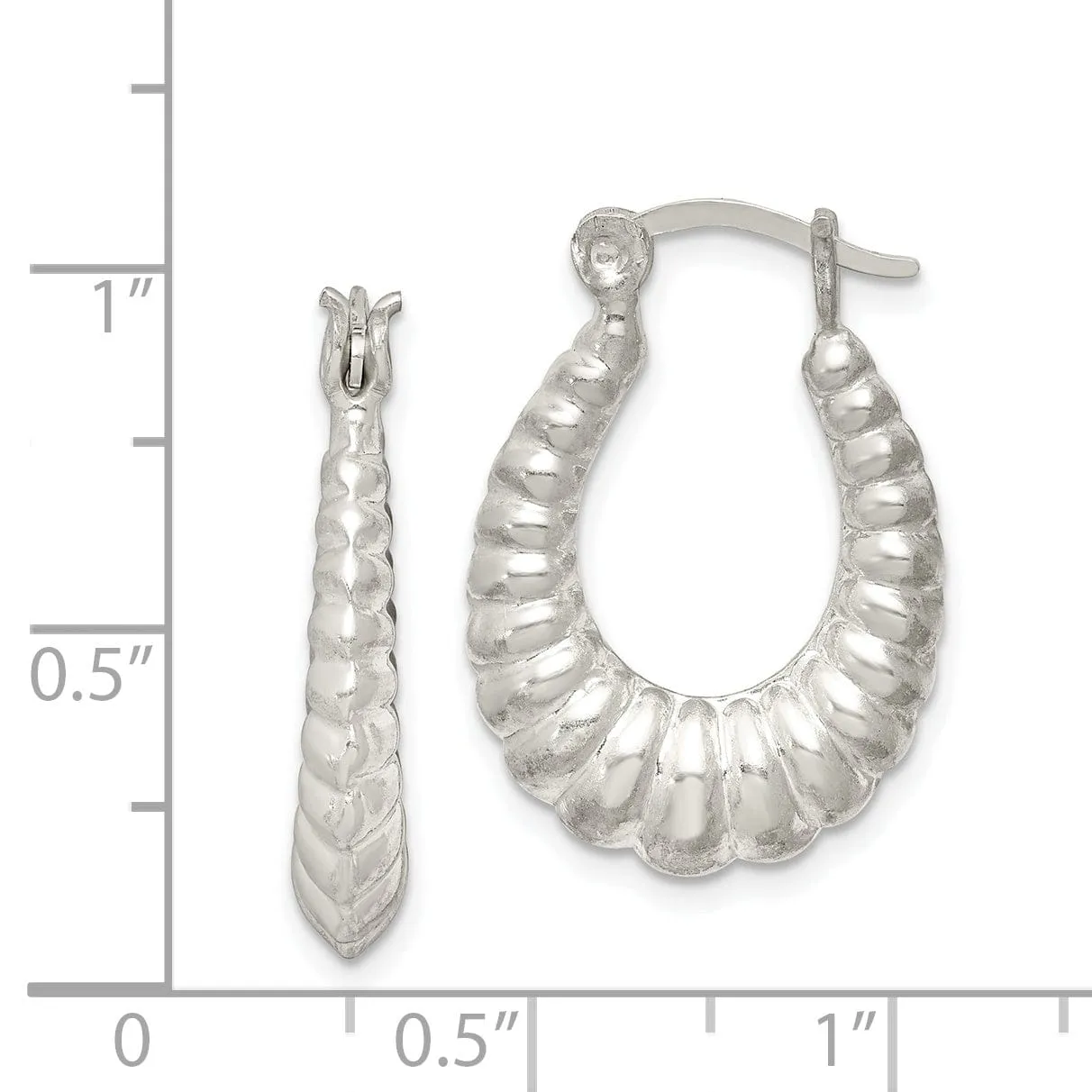 Sterling Silver Shrimp Hoop Earrings