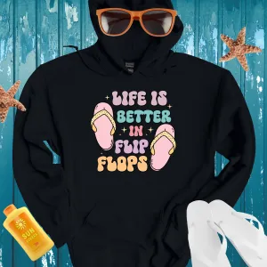 Summer Vibes Hoodie With Flip Flops And Stars Design