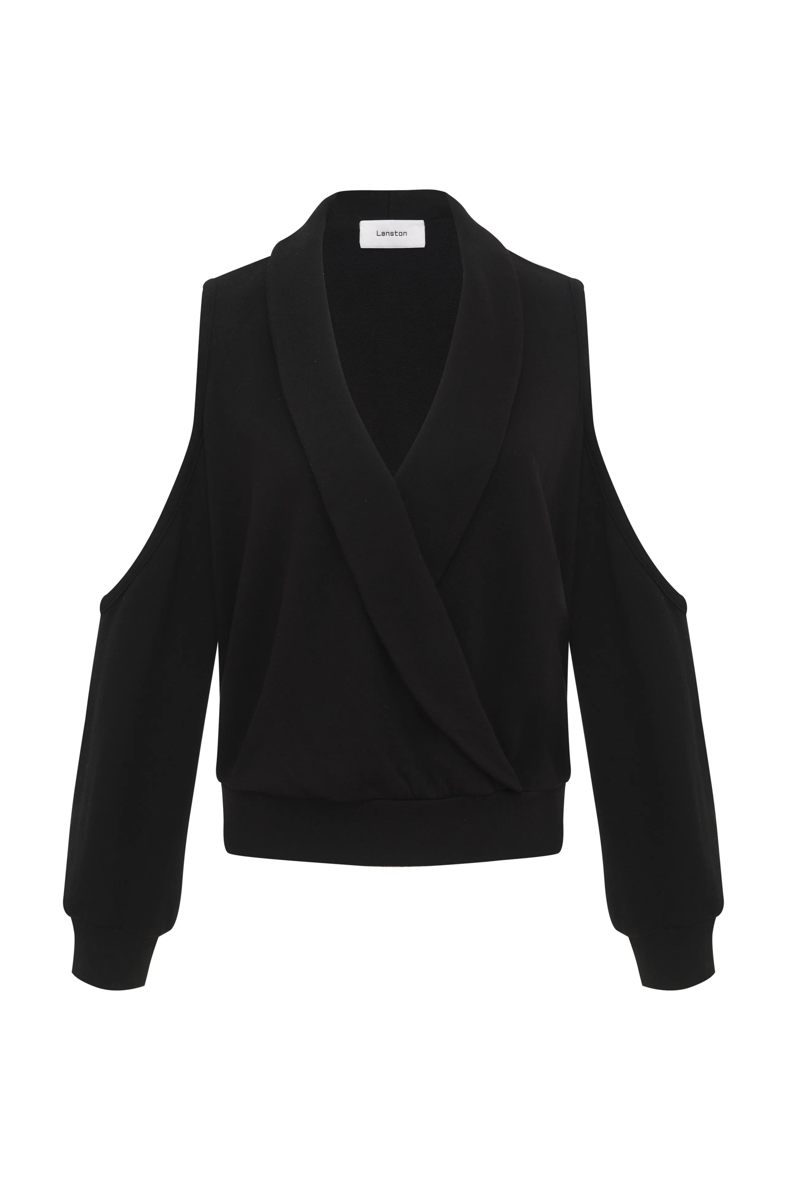 Surplice Cold Shoulder Pullover