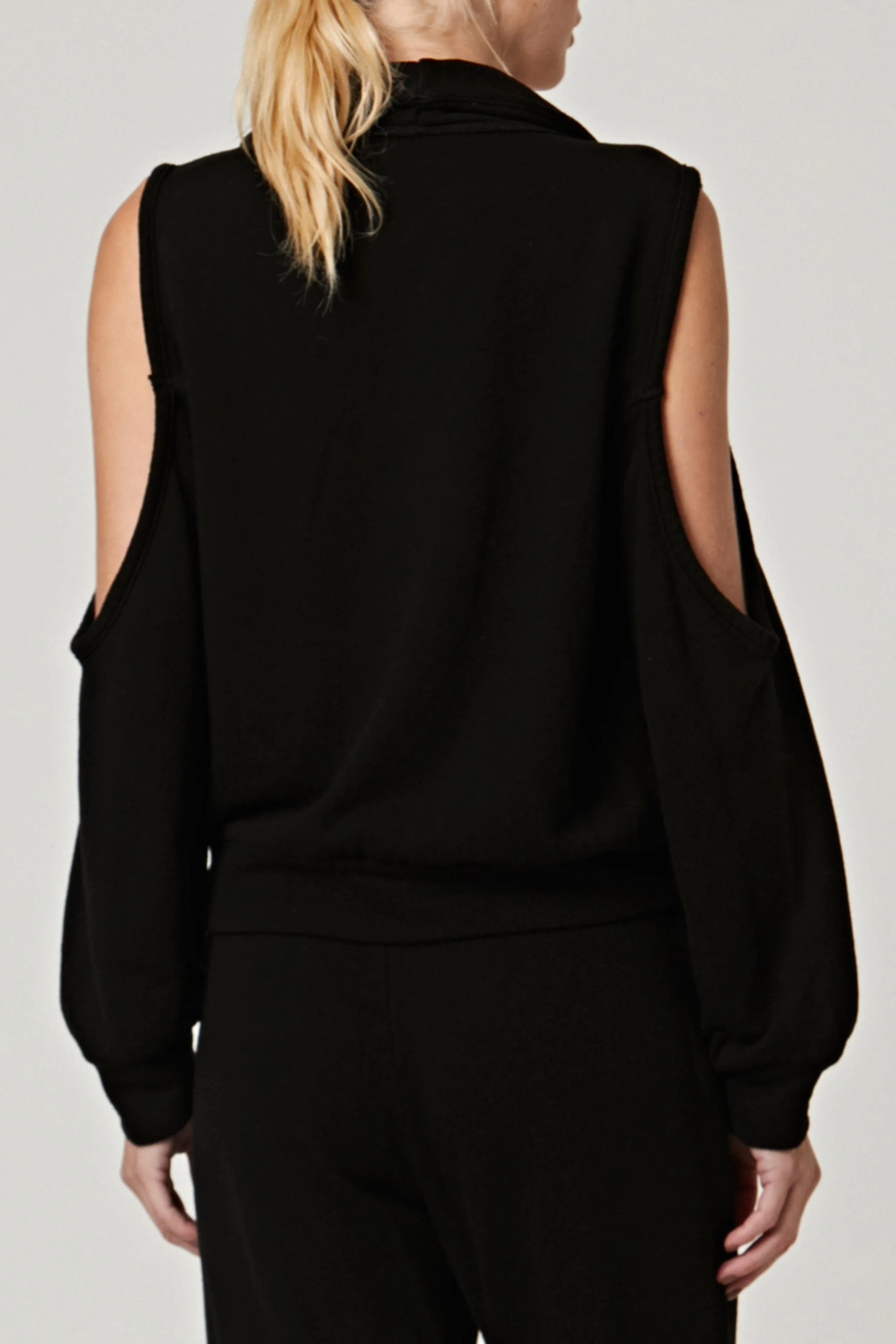 Surplice Cold Shoulder Pullover