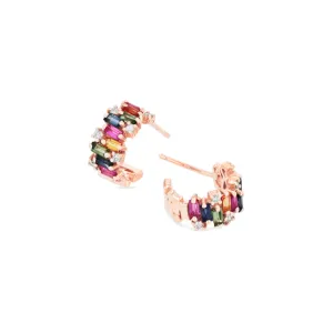 Suzanne Kalan Rainbow Sapphire Hoop Earrings
