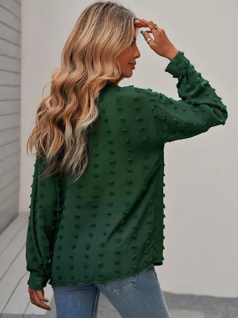 Swiss Dot Drop Shoulder Blouse (4 Colors)