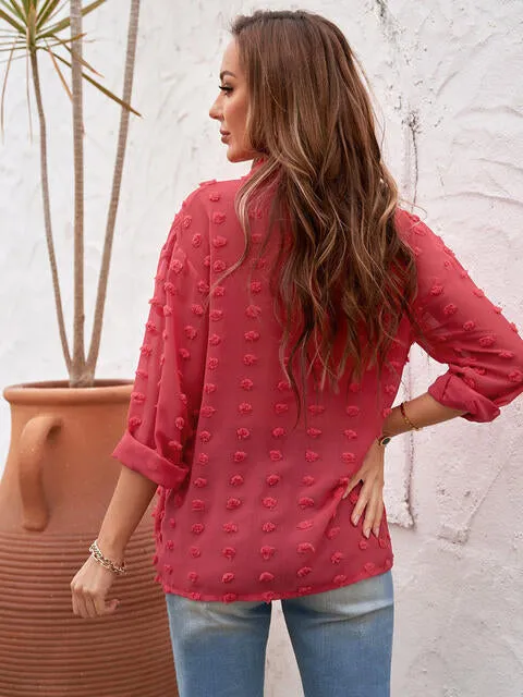 Swiss Dot Drop Shoulder Blouse (4 Colors)