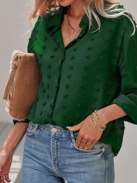 Swiss Dot Drop Shoulder Blouse (4 Colors)