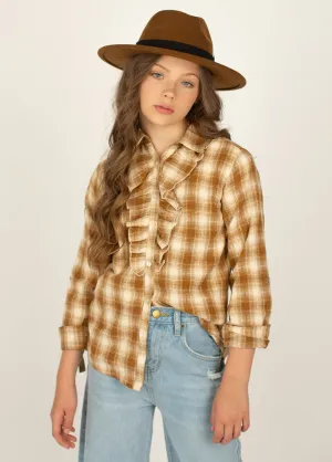 Taylor Top in Ochre Plaid