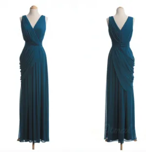 teal blue bridesmaid dresses long chiffon cheap custom wedding party dresses 2020 vestido de Longo