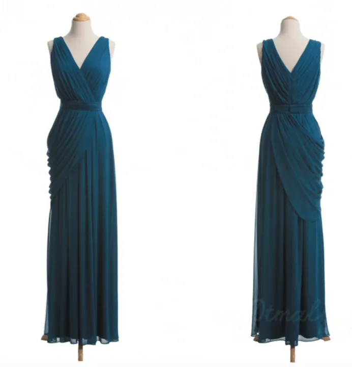 teal blue bridesmaid dresses long chiffon cheap custom wedding party dresses 2020 vestido de Longo
