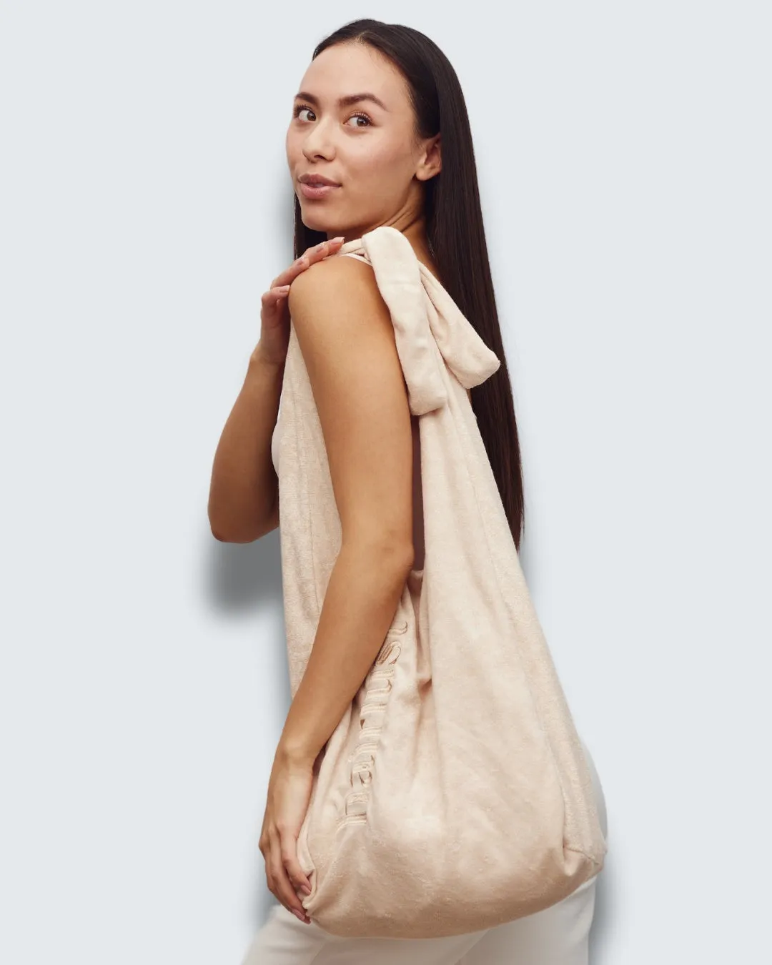 Terry Logo Tote Bag, Beige