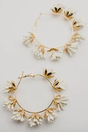 The Everett Floral Hoop Earring