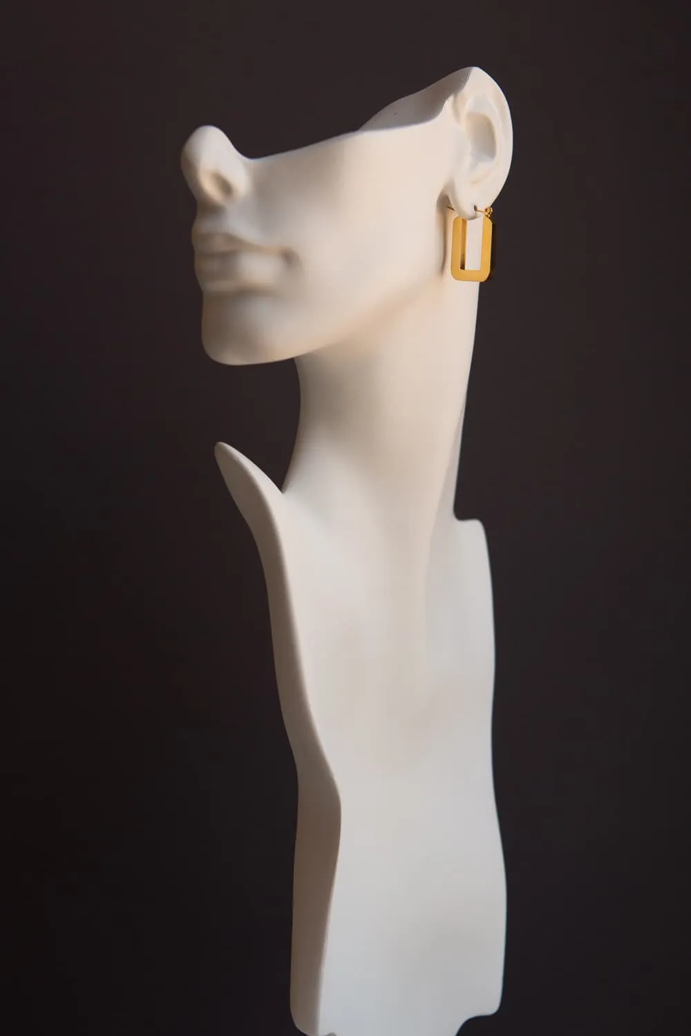 Thick Gold Geometric U Hoop Earrings