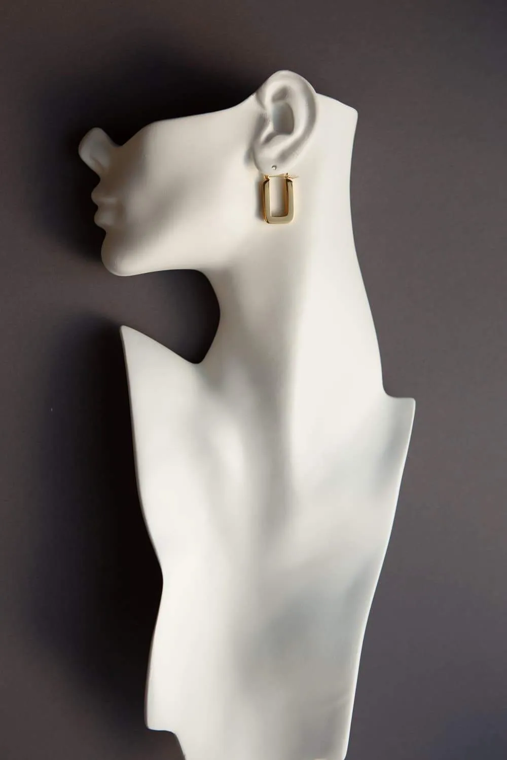 Thick Gold Geometric U Hoop Earrings