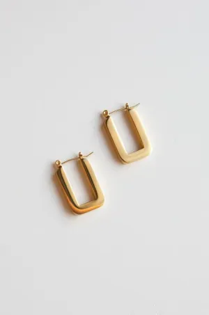 Thick Gold Geometric U Hoop Earrings