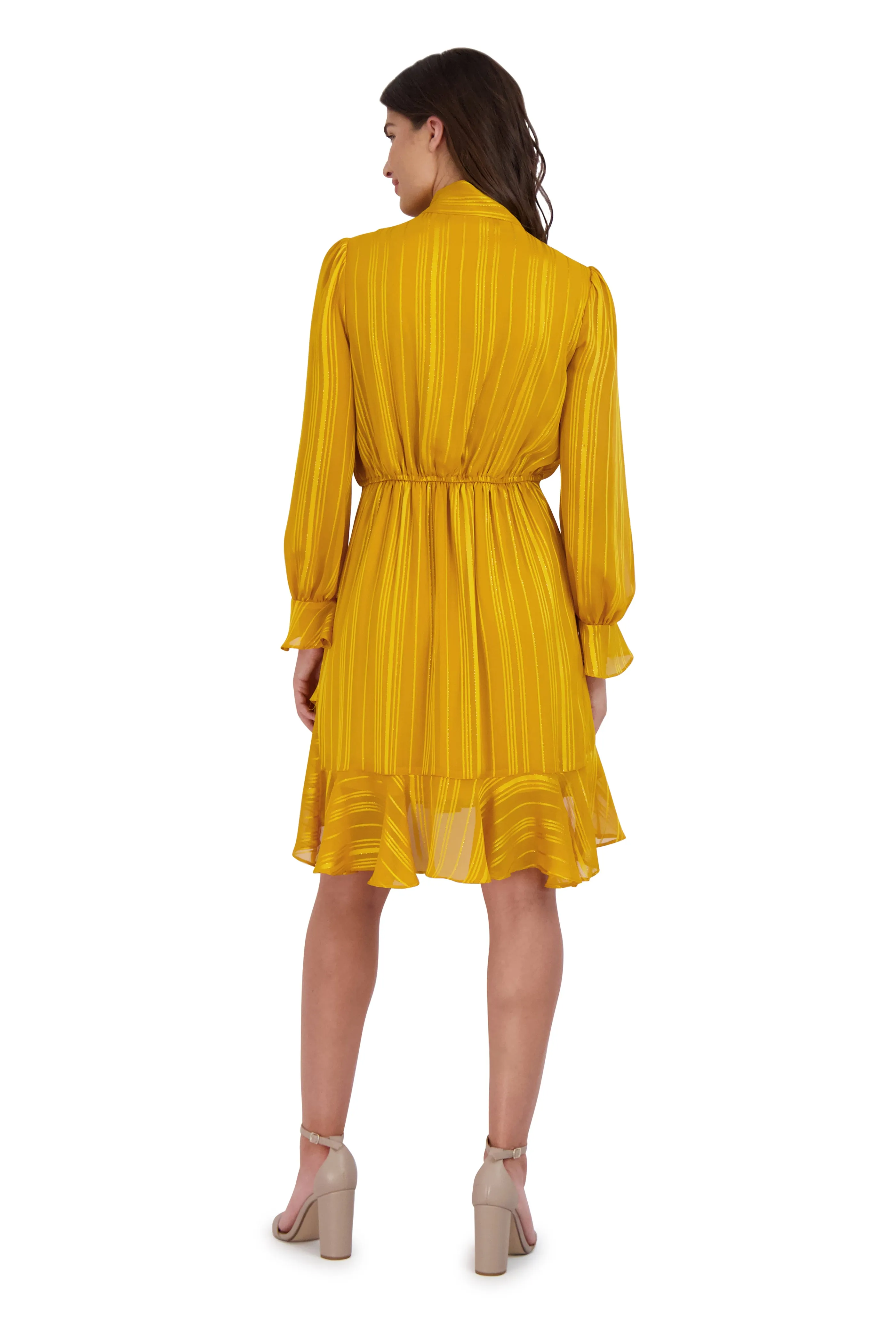 Tie Neck Short Ruffle Dress