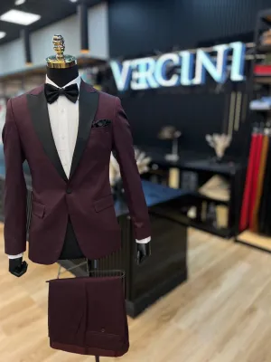 Timeless Burgundy Classic Tuxedo – Fine Elegance & Sophistication