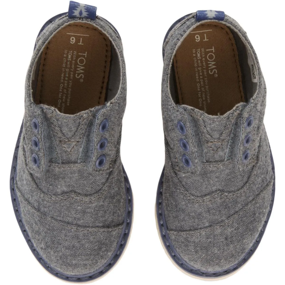 Tiny Toms: Brogues Blue Chambray Sneakers