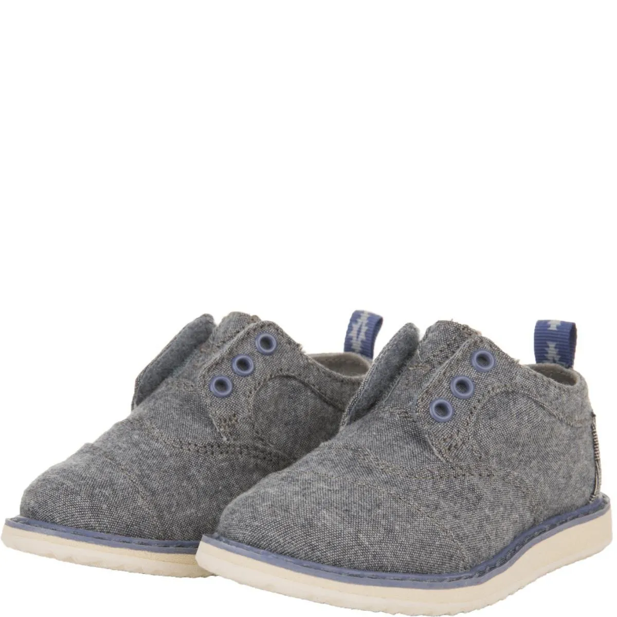 Tiny Toms: Brogues Blue Chambray Sneakers