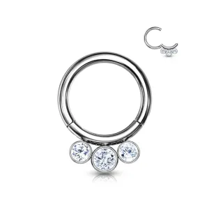 Titanium CZ Bezel Hinge Ring
