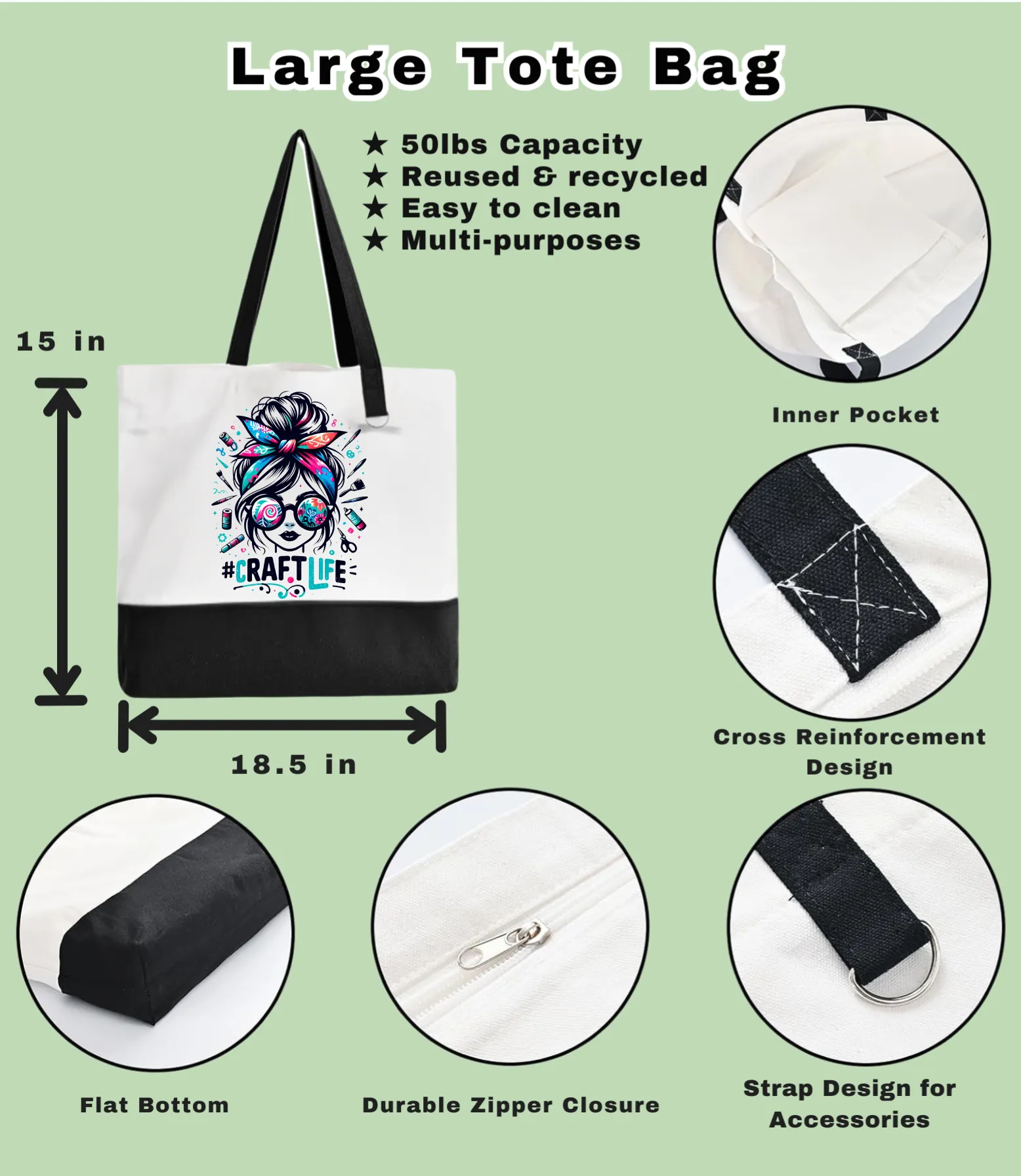 Tote Bag-#CraftLife-Trendy Art Craft Life