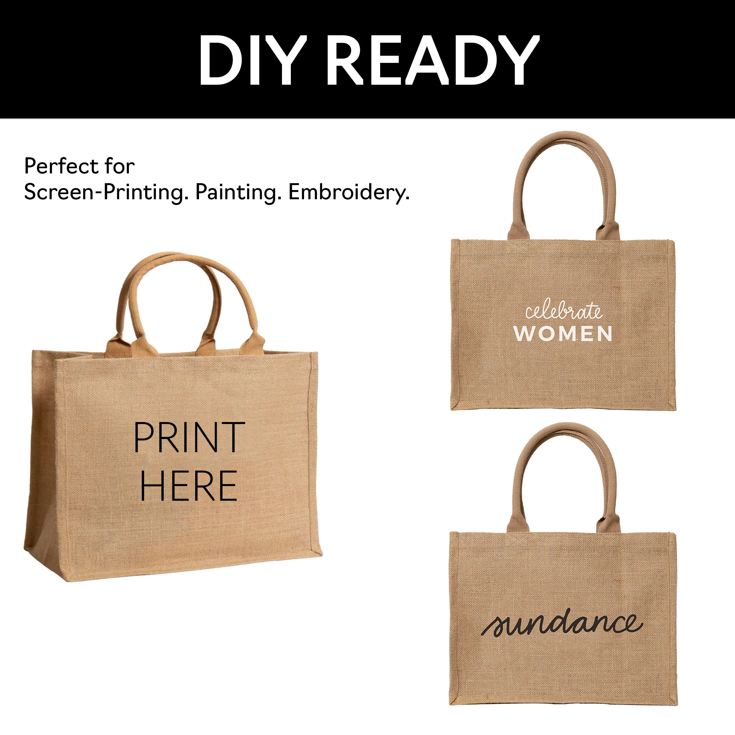 totes. Extra Large Burlap Bag with Handles