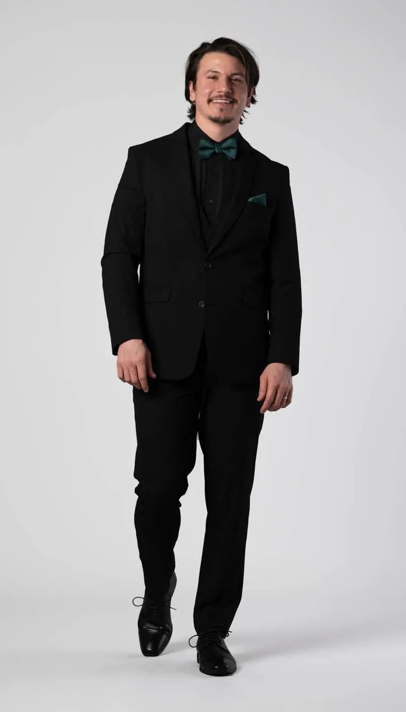 Trim Fit 2 Piece Suit Black