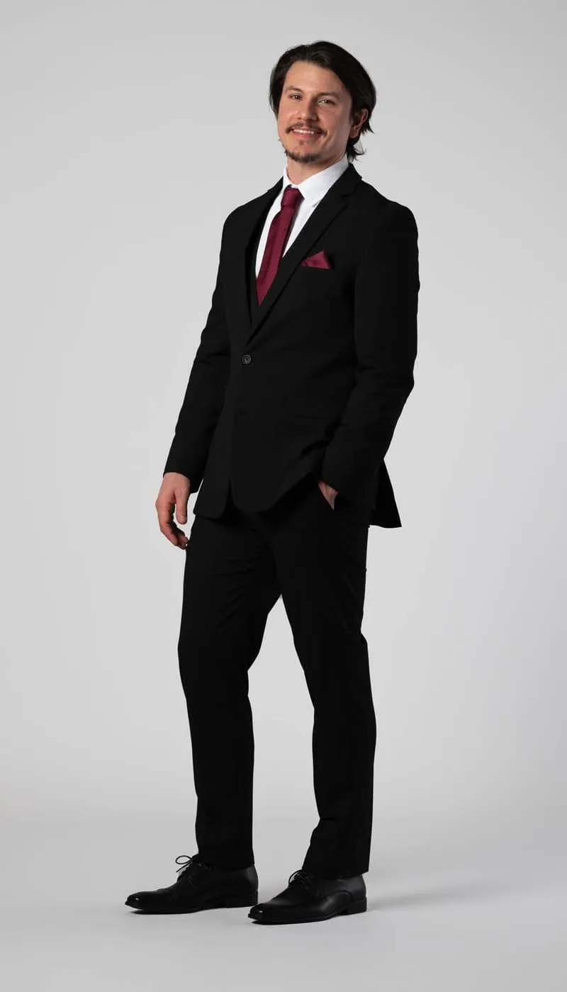 Trim Fit 2 Piece Suit Black