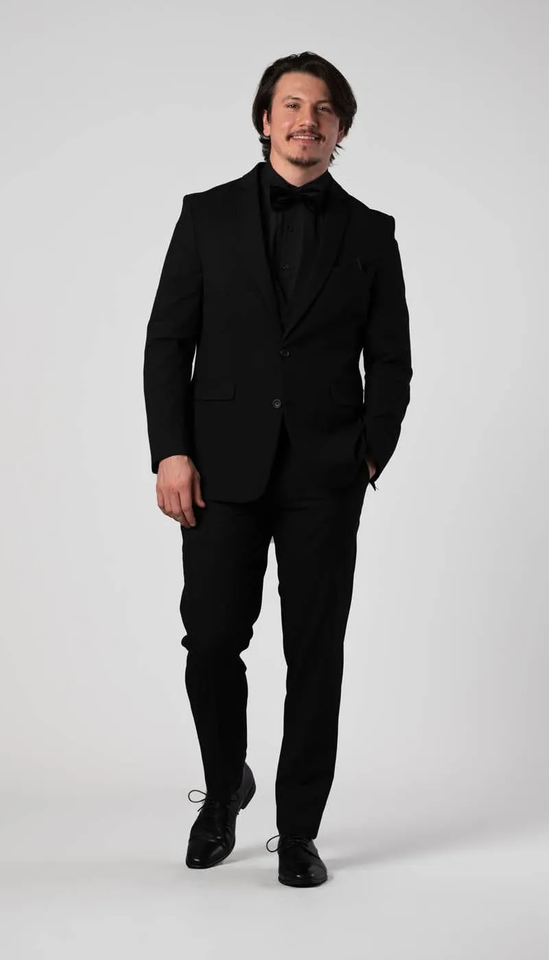 Trim Fit 2 Piece Suit Black