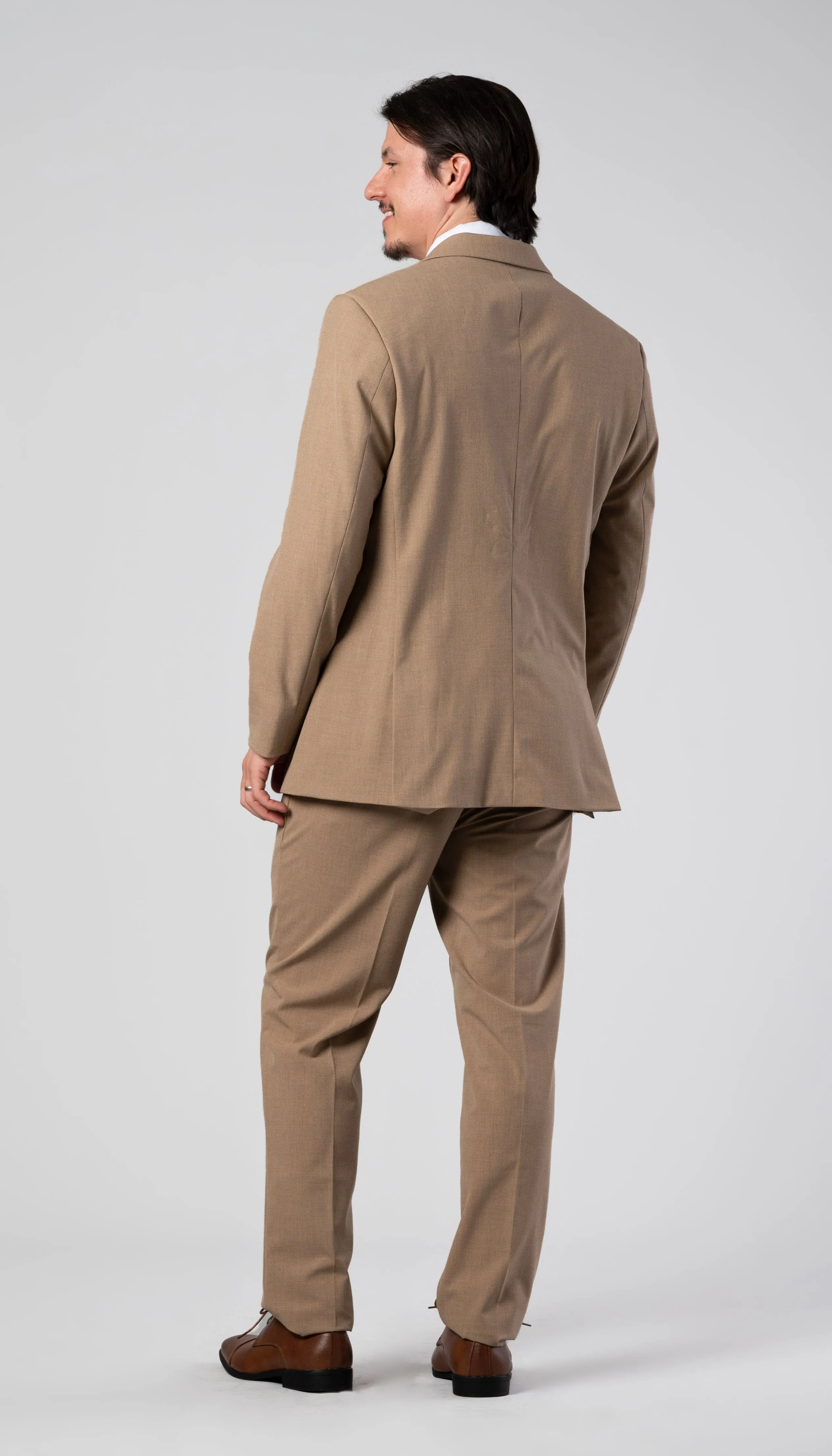 Trim Fit 2 Piece Suit Camel