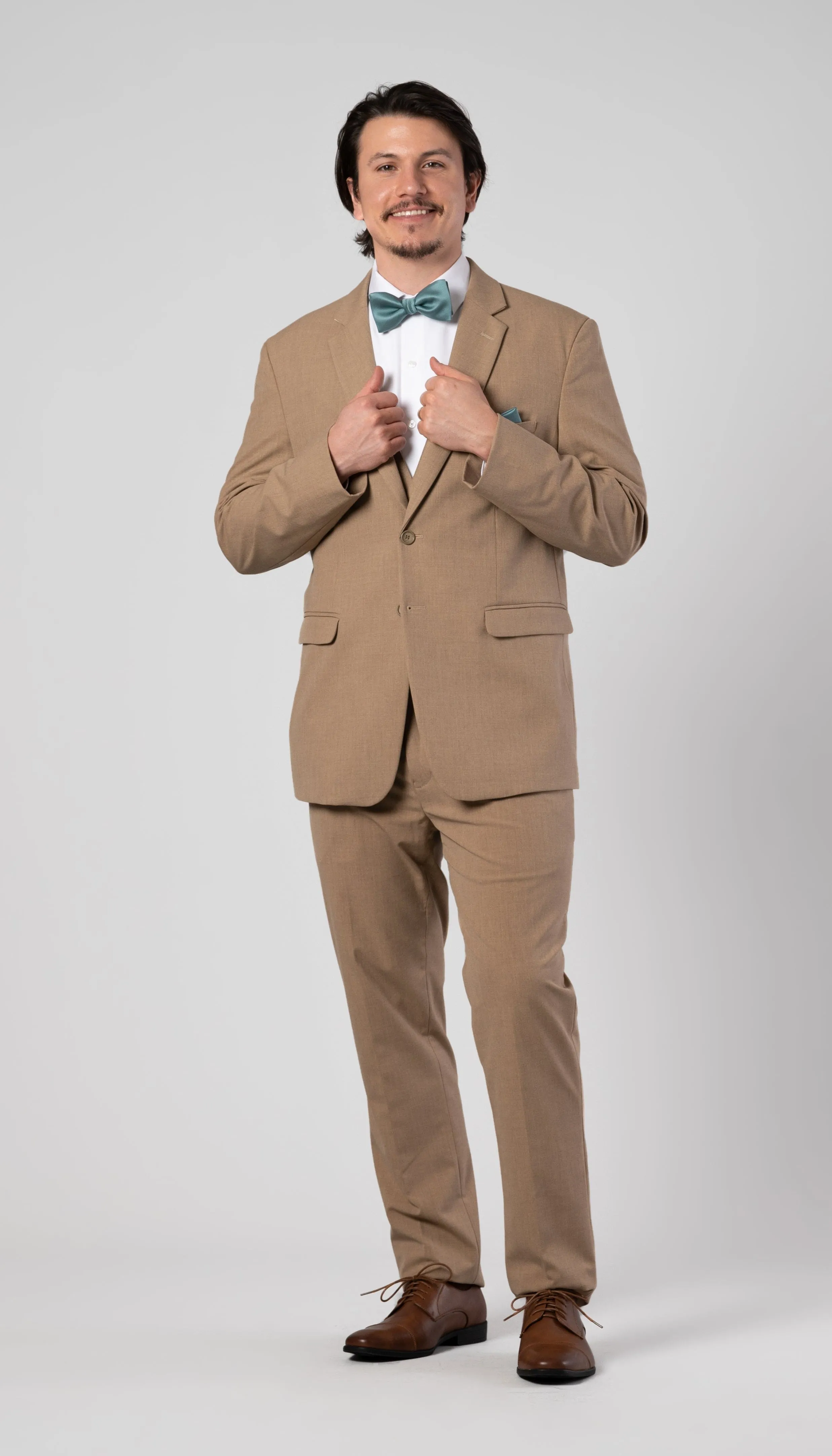 Trim Fit 2 Piece Suit Camel