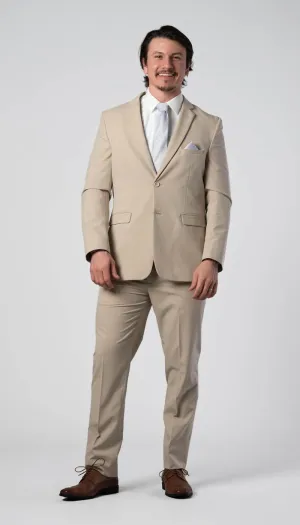 Trim Fit 2 Piece Suit Tan