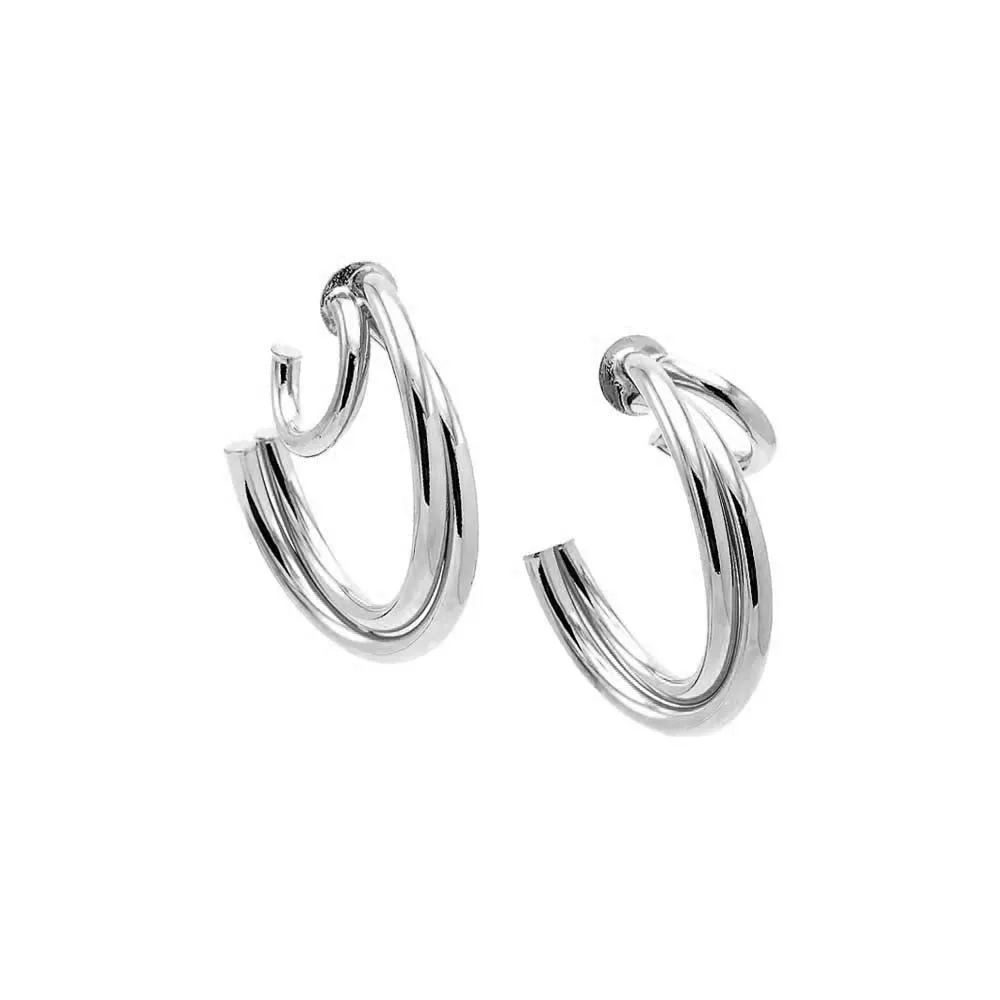 Triple Hollow Hoop Earring