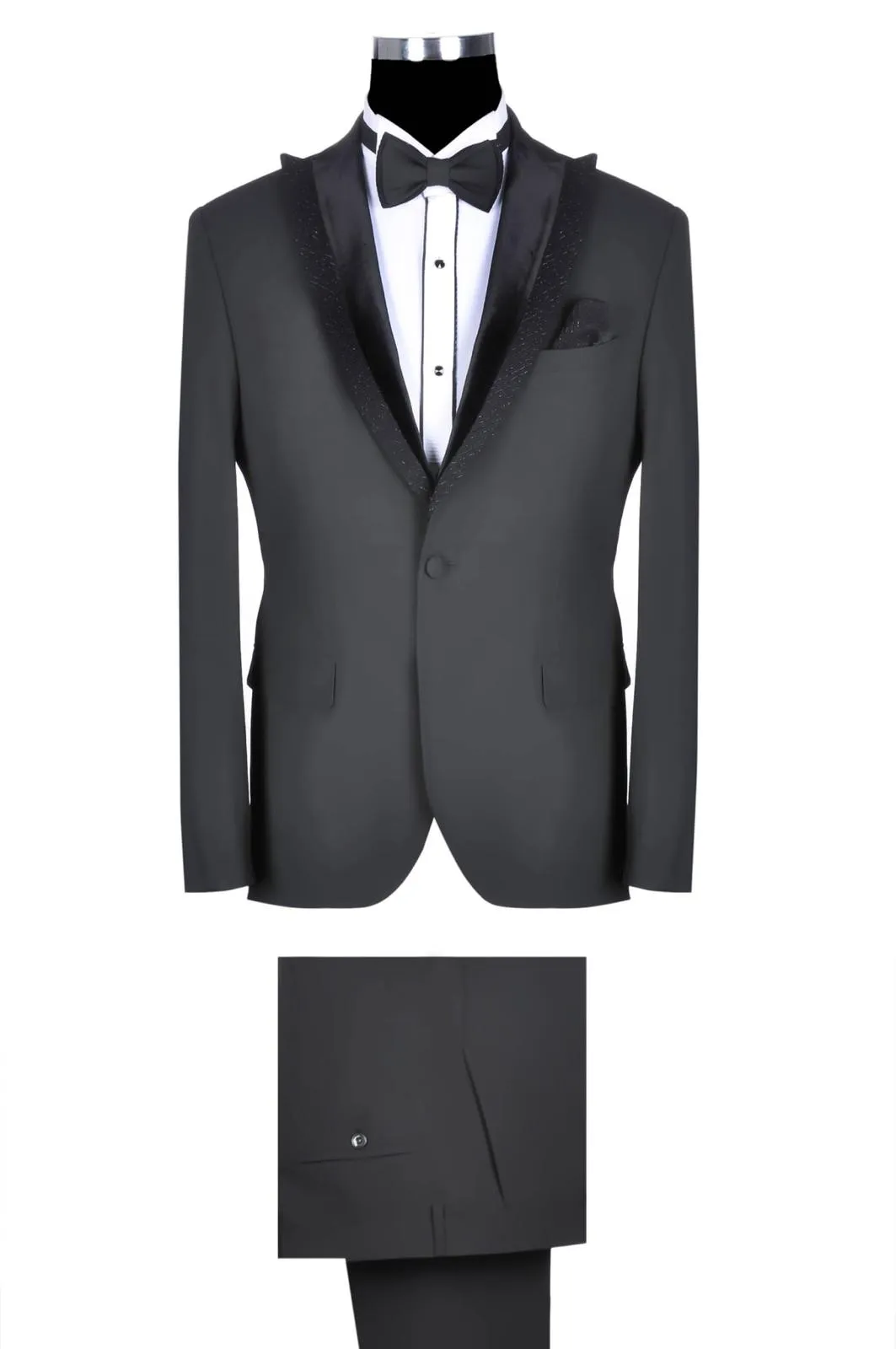 TUXEDO WITH REMOVABLE VELVET PEAK LAPEL