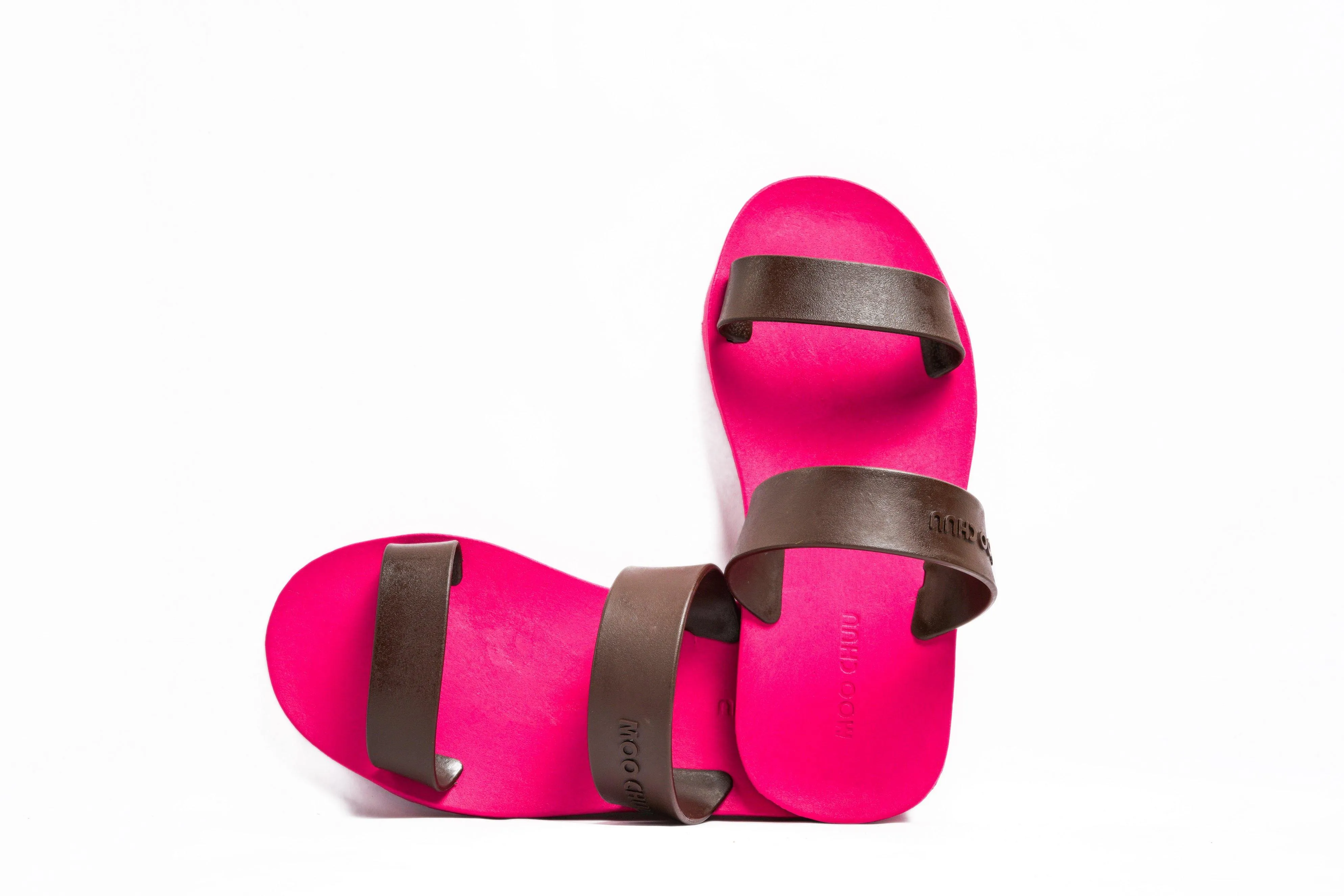 Twin Pink Sole Brown Strap