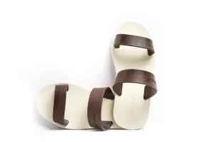 Twin White Sole Brown Strap