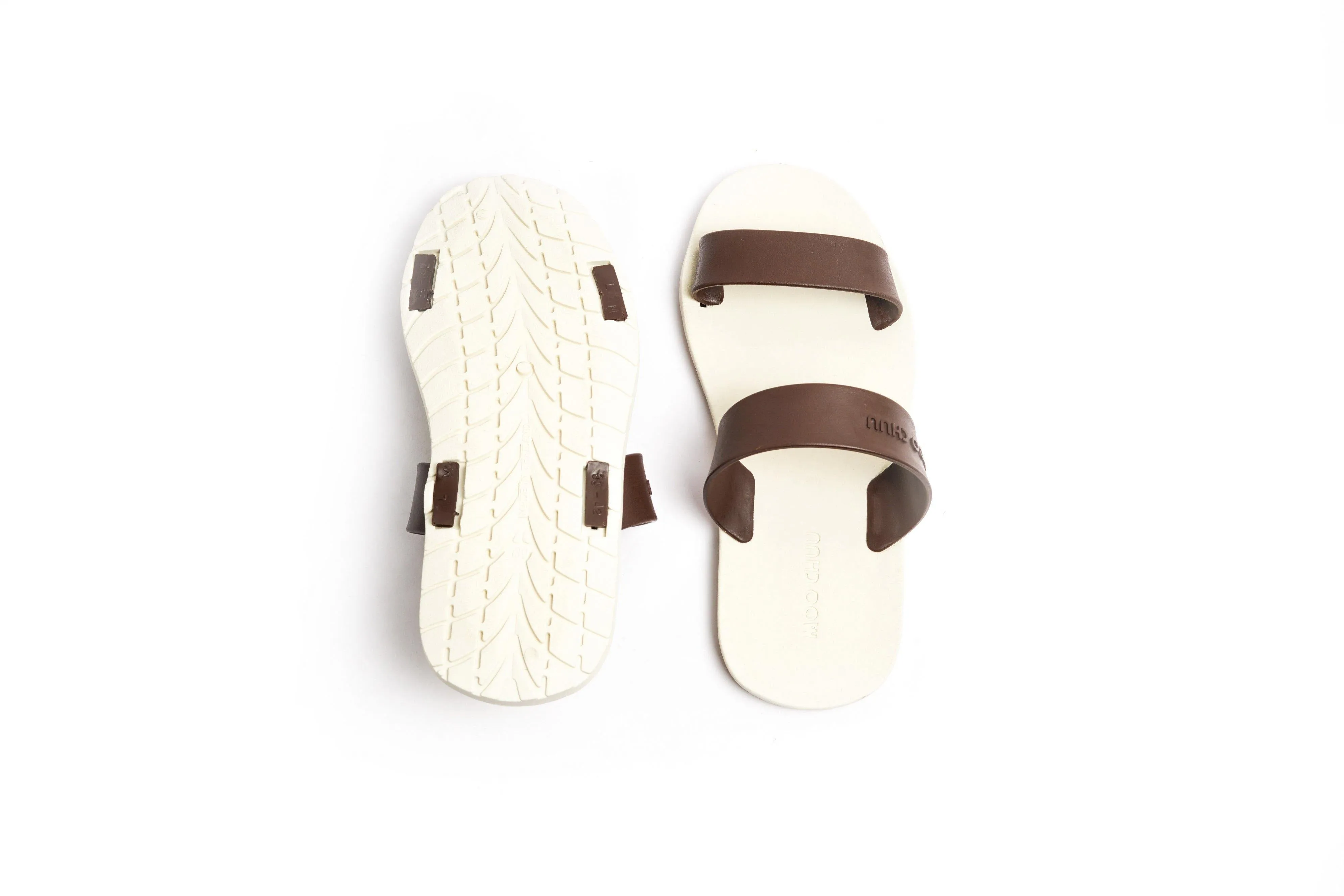 Twin White Sole Brown Strap