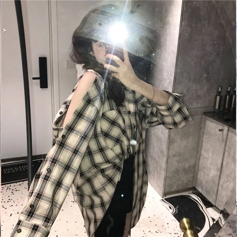 Ulzzang plaid shirt KF81318