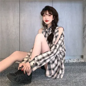 Ulzzang plaid shirt KF81318