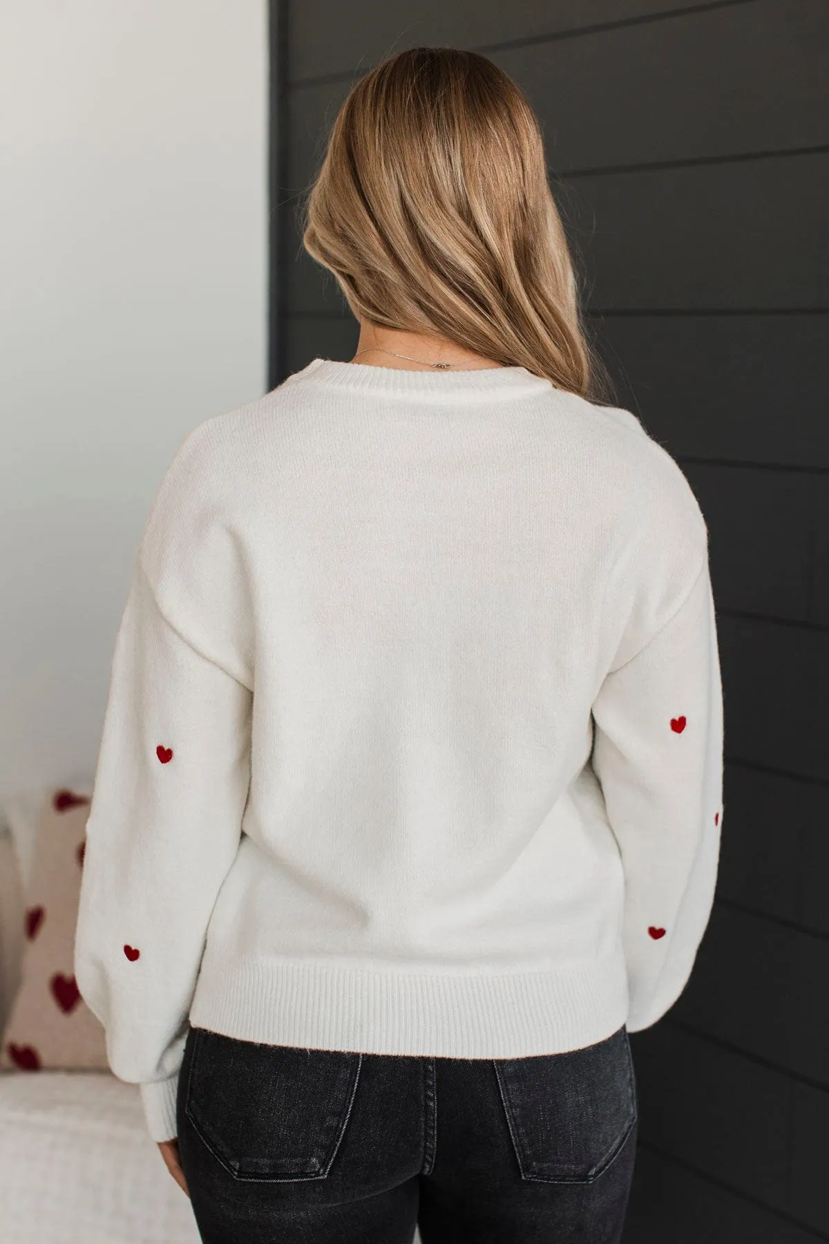 Unbelievable Feelings Heart Knit Sweater- Ivory