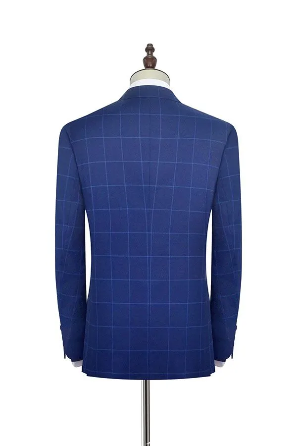 Unique Plaid Two Buttons Notch Lapel Flap Pocket Mens Suits for Formal