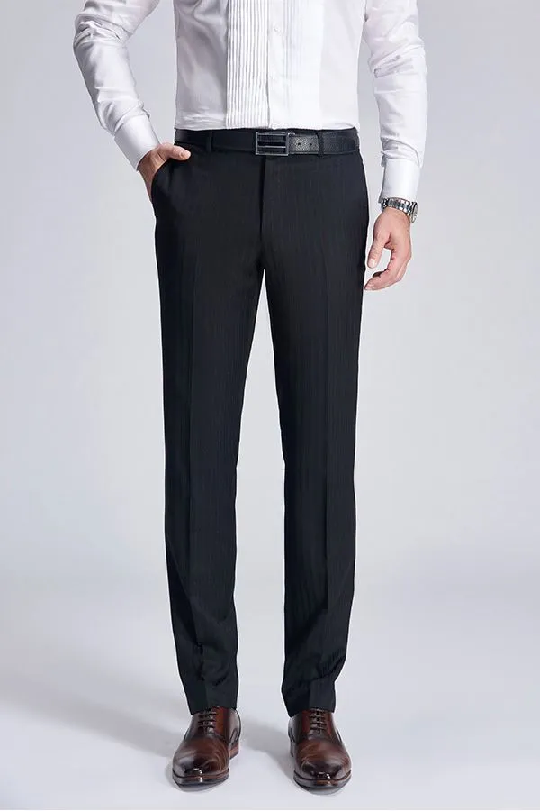 Unique Silk Peak Lapel Black Mens Suits for Wedding One Button Stripes Wedding Tuxedo