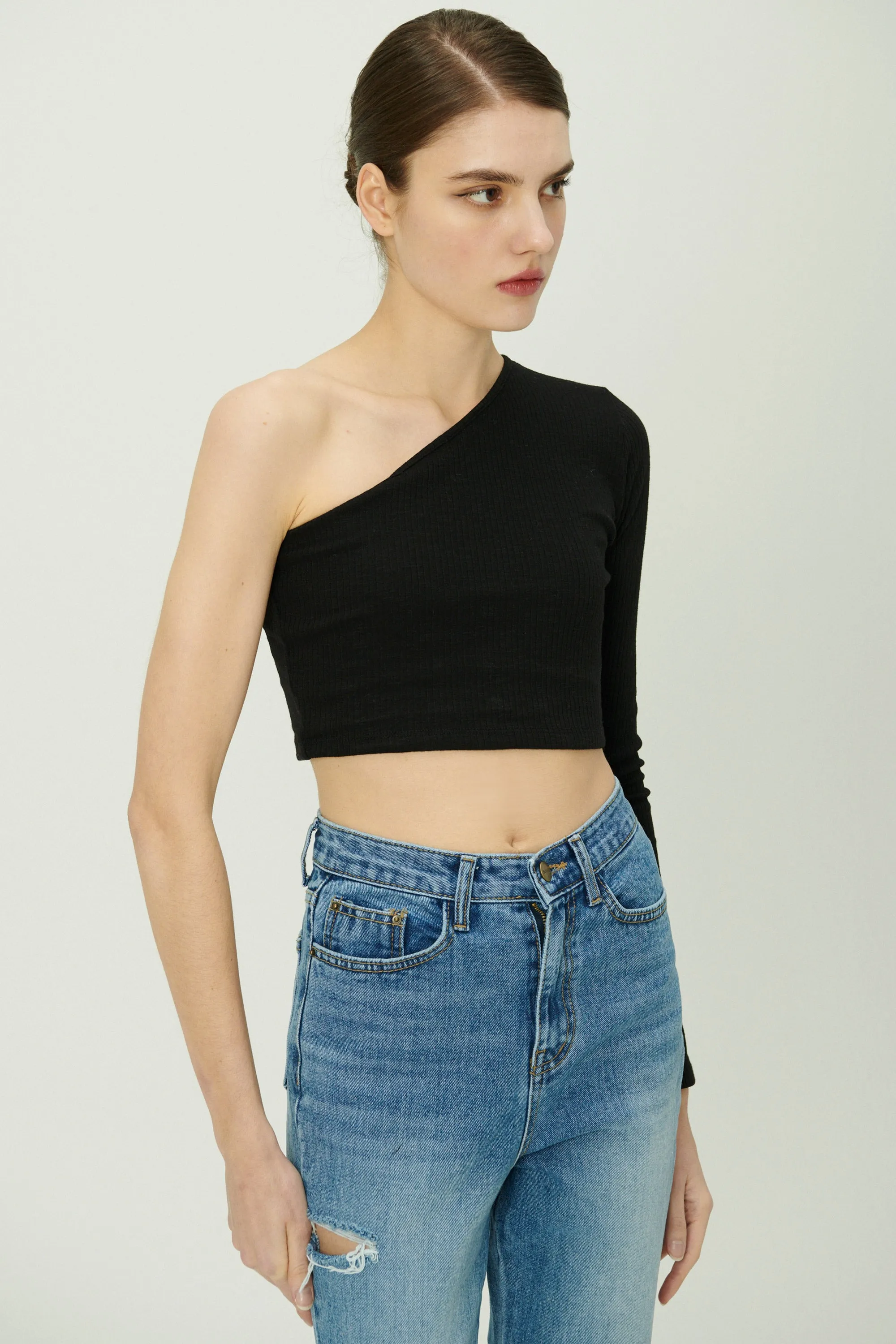 Valen One Shoulder Crop Top