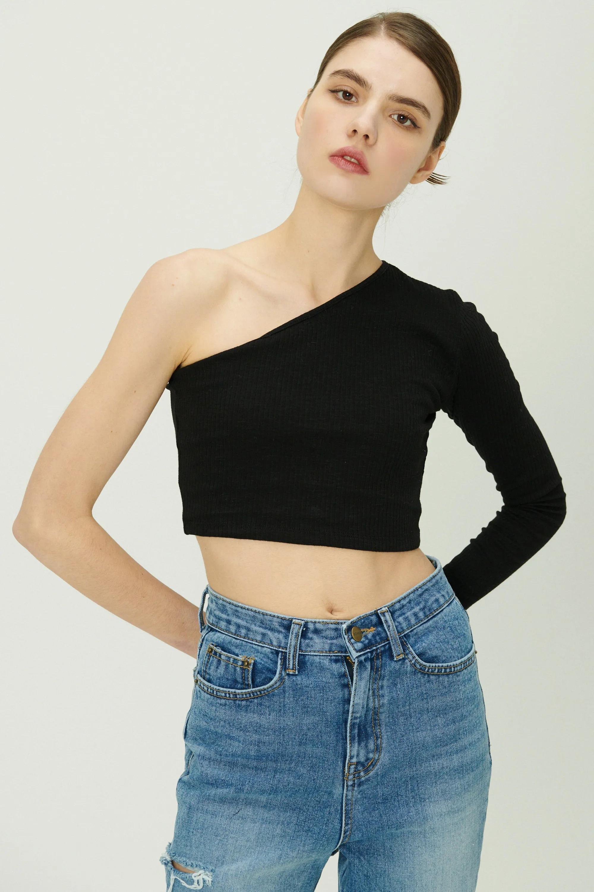 Valen One Shoulder Crop Top
