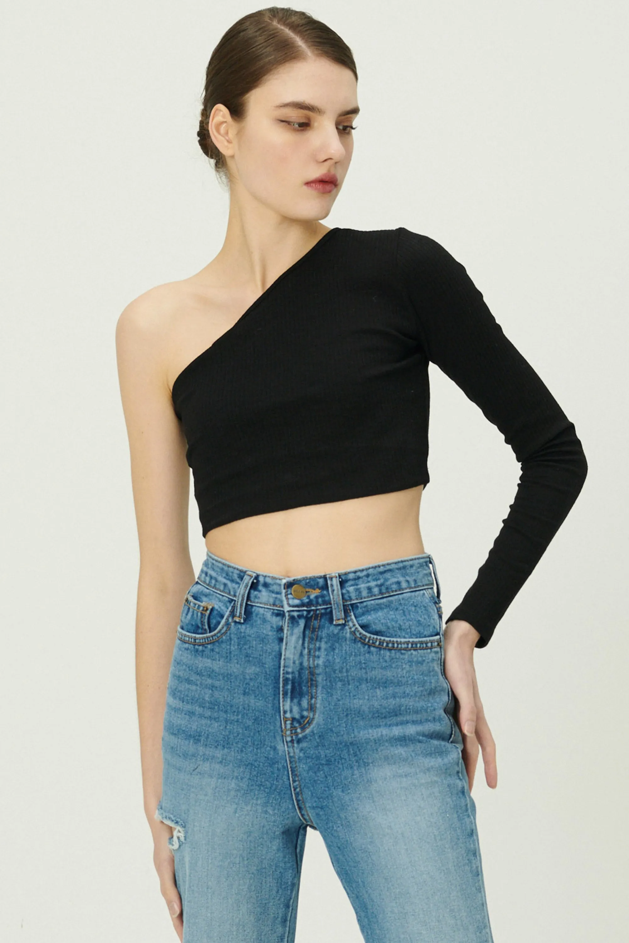 Valen One Shoulder Crop Top